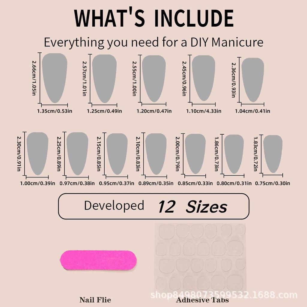 Best-Selling Almond Shape French Tip False Nails - White Manicure Wearable Nail Tips