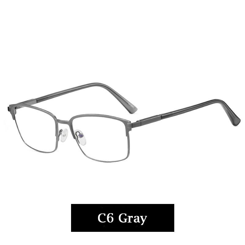 Business Casual Men's Presbyopic Glasses Anti Blue Light Reading Eyeglasses Browline Frame Clear Glass Prescription 0 to 6.0