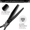 6,0 Zoll Nimpson Schwarzer Griff mit Kerben Haarschere, Haarschere, Flache Schere, Pony-Schere