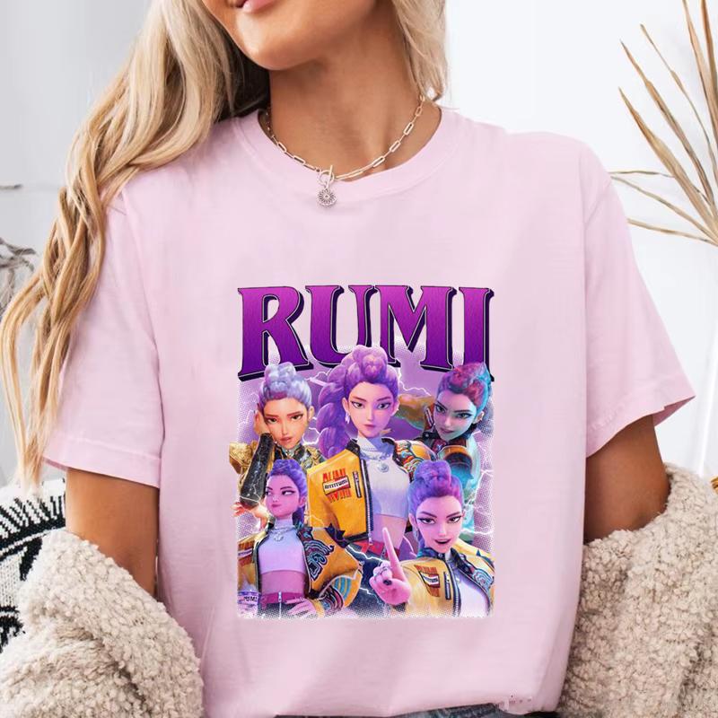 Nová K-Pop Demon Hunters Rumi potištěná trička pro ženy muže letní tričko pánské ležérní s krátkým rukávem kulatý výstřih topy trička