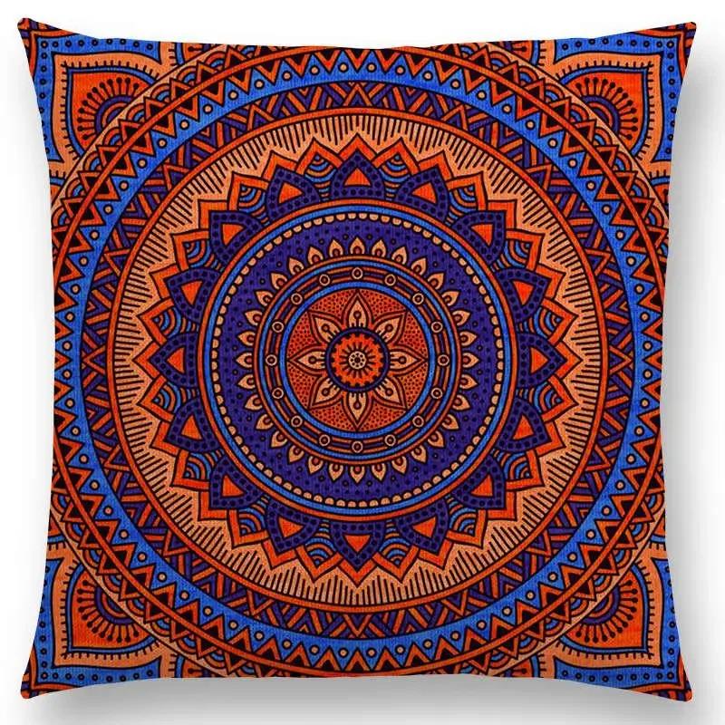 Hippie Mandala Boho Rainbow Floral Pattern Decor Throw Pillow Case Sun Moon Flowers Dream Fantasy Gorgeous Cushion Cover Sofa