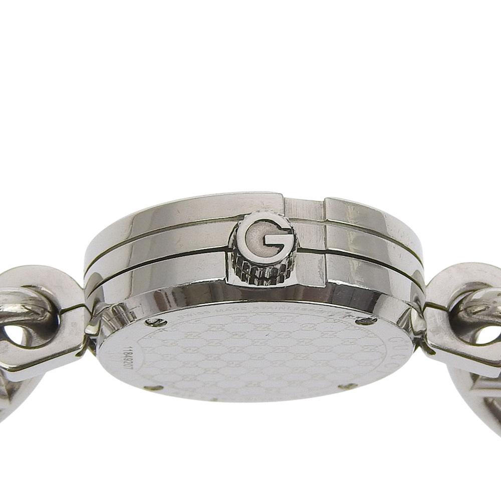 GUCCI G Charm Bracelet Watch Watches 107 White shellDial Stainless Steel Quartz Analog display Women Used