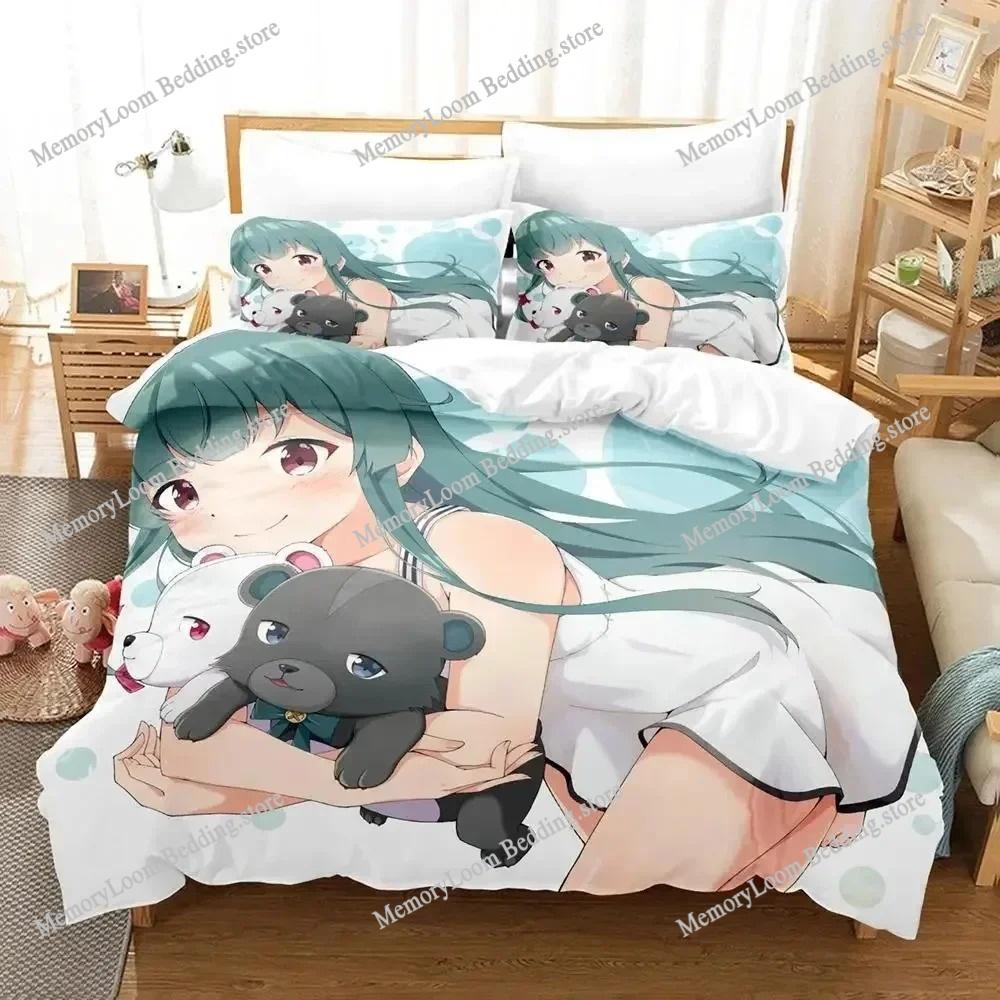 Anime Character Cute Kuma Kuma Kuma Bear Bedding Set Full/Queen/King Size Duvet Cover Pillowcase Kids Adult Soft Home Textile
