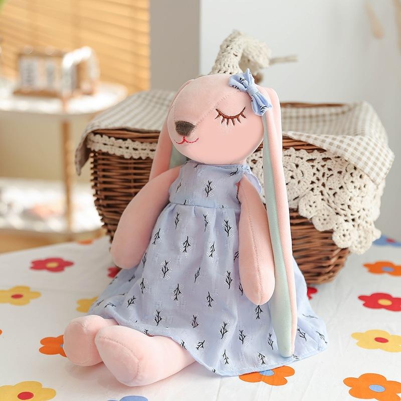 1pc 35CM/14inch Soft Stuffed Rabbit Plush, Soothing Sleep Bunny Long Ear, Home Decor Cuddle Gift for Adults Teens