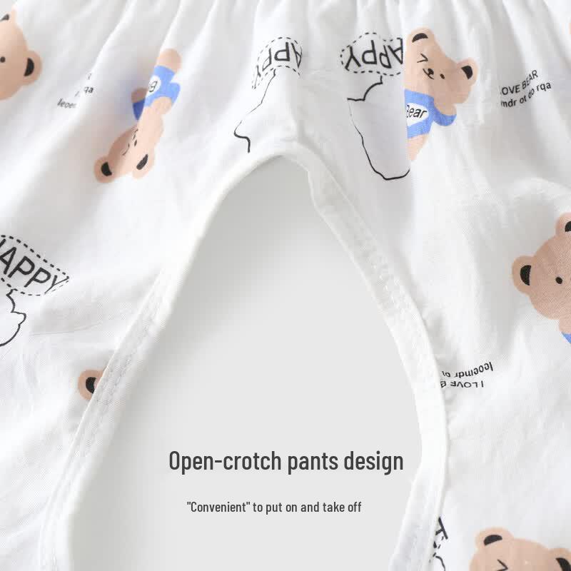 Youqi Baby Summer Anti-Mosquito Open Crotch Pants Set