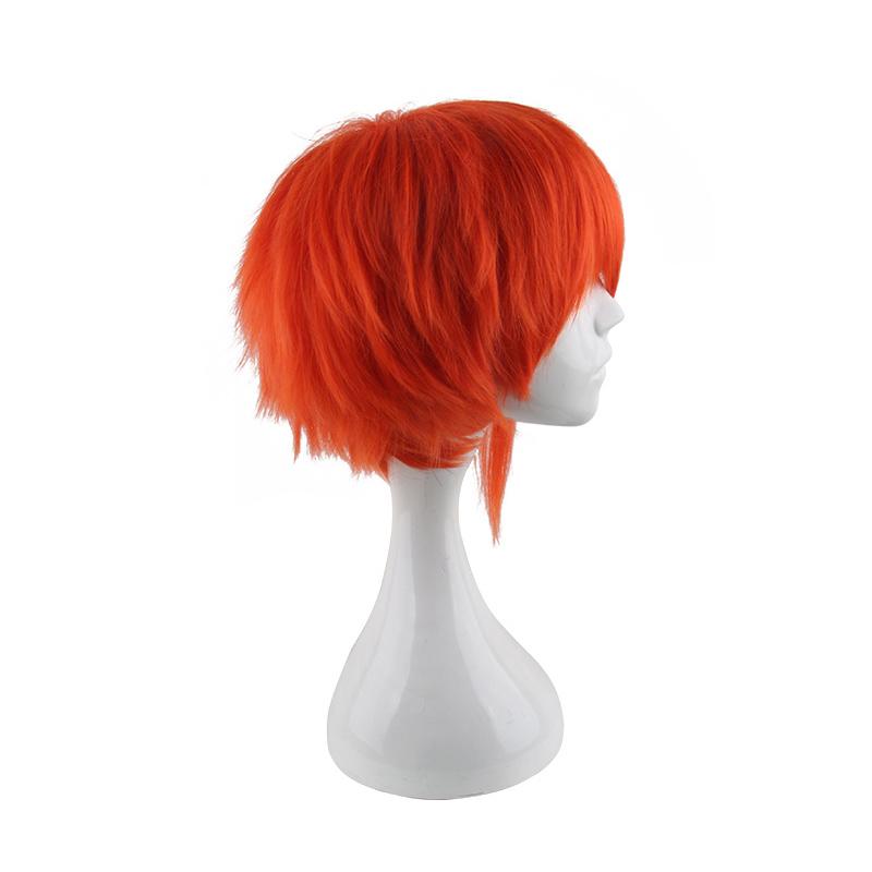 Freeman IDOLiSH7 Nanase Riku Cosplay Wig Anime Orange Synthetic Fiber Spiky Hair Game Character Party Costume Halloween (Orange,12 inches)