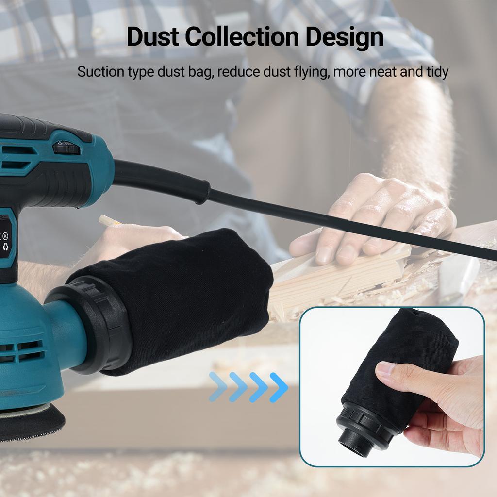 5-calowa szlifierka mimośrodowa z 15 papierami ściernymi 12000 obr./min 6 zmienna prędkość szlifierki wysoka