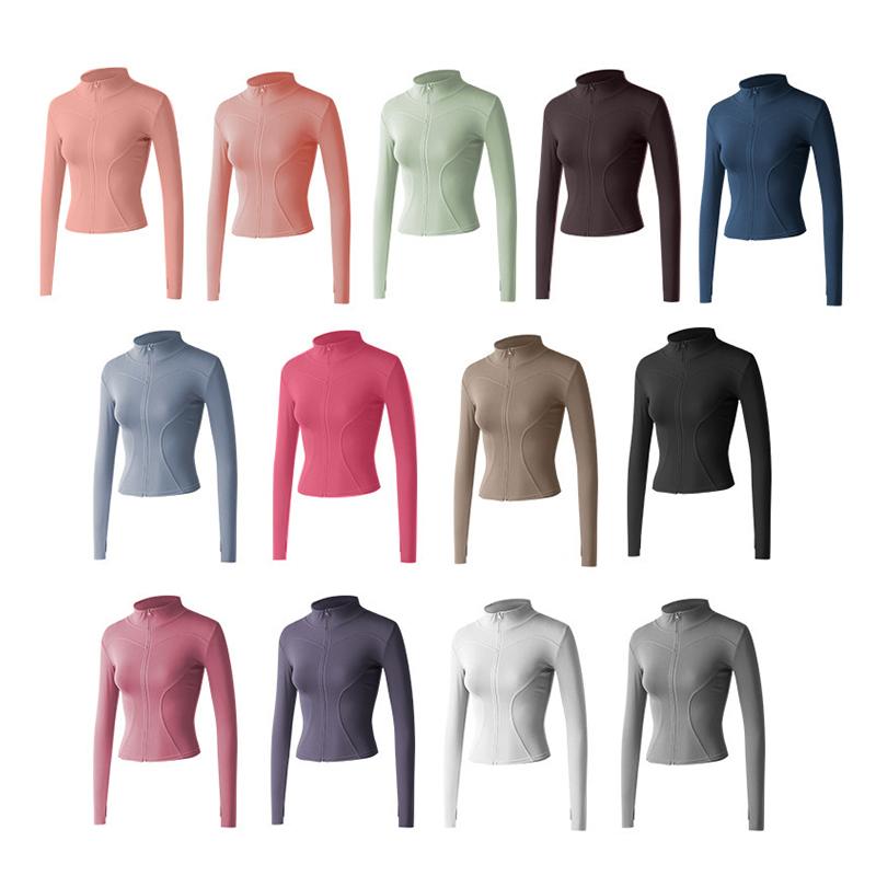 Vysoce elastický stojáček Slim Fitness oblečení Slim jógový top Sportovní bunda Jógové oblečení