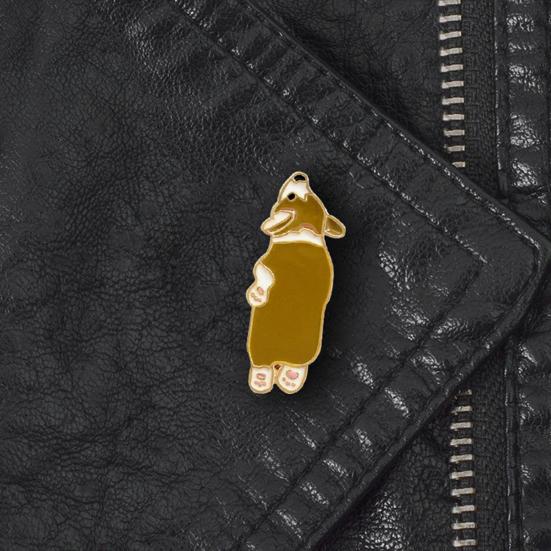 Cute Corgi Dog Enamel Brooch Pin Unisex Denim Jacket Collar Sweater Scarf Badge