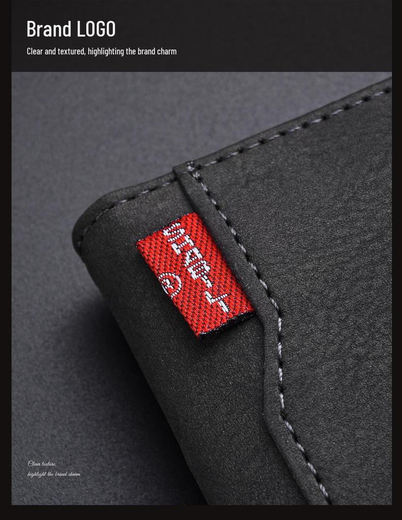 Men's Large Capacity Multifunctional Zipper Wallet with Multiple Card Slots and Coin Purse