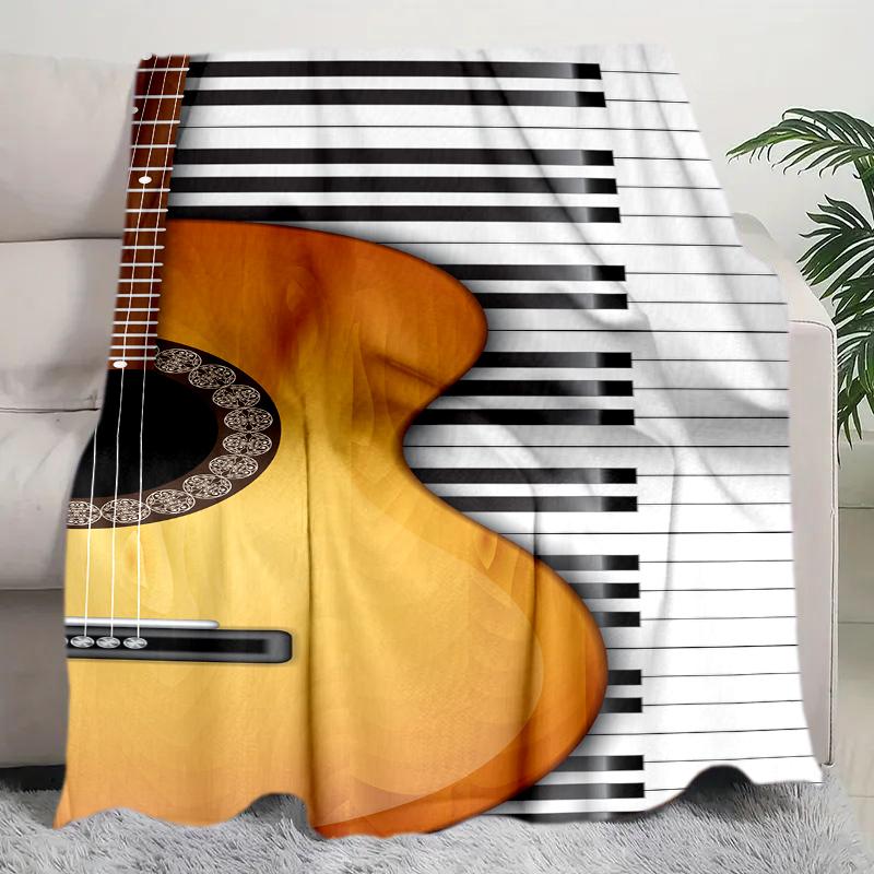 1PC Piano Keys Music Printed Blanket, All Season Lightweight Home Office Outdoor Nap Multifunctional Blanket A17