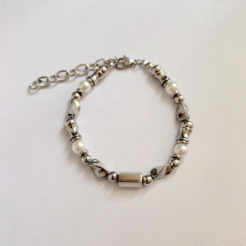 JYL TS Bracelet  Three-eyed Heavenly Bead Style Brings Sacred Blessings Moebius pearl 18.5cm розовый гвоздики