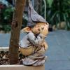 13cm/5.1Zoll Lustige Kackender Gartenzwerg Statue Frech Harz Nackt Miniatur Zwerg Figur Haus Garten Rasen Dekoration