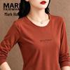 Mark Fairwhale Women's Long-Sleeve Crewneck Letter Graphic T-Shirt