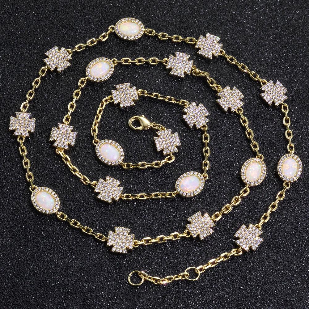 hip-hop cross opal necklace jewelry niche light luxury bracelet inch 18 золотой