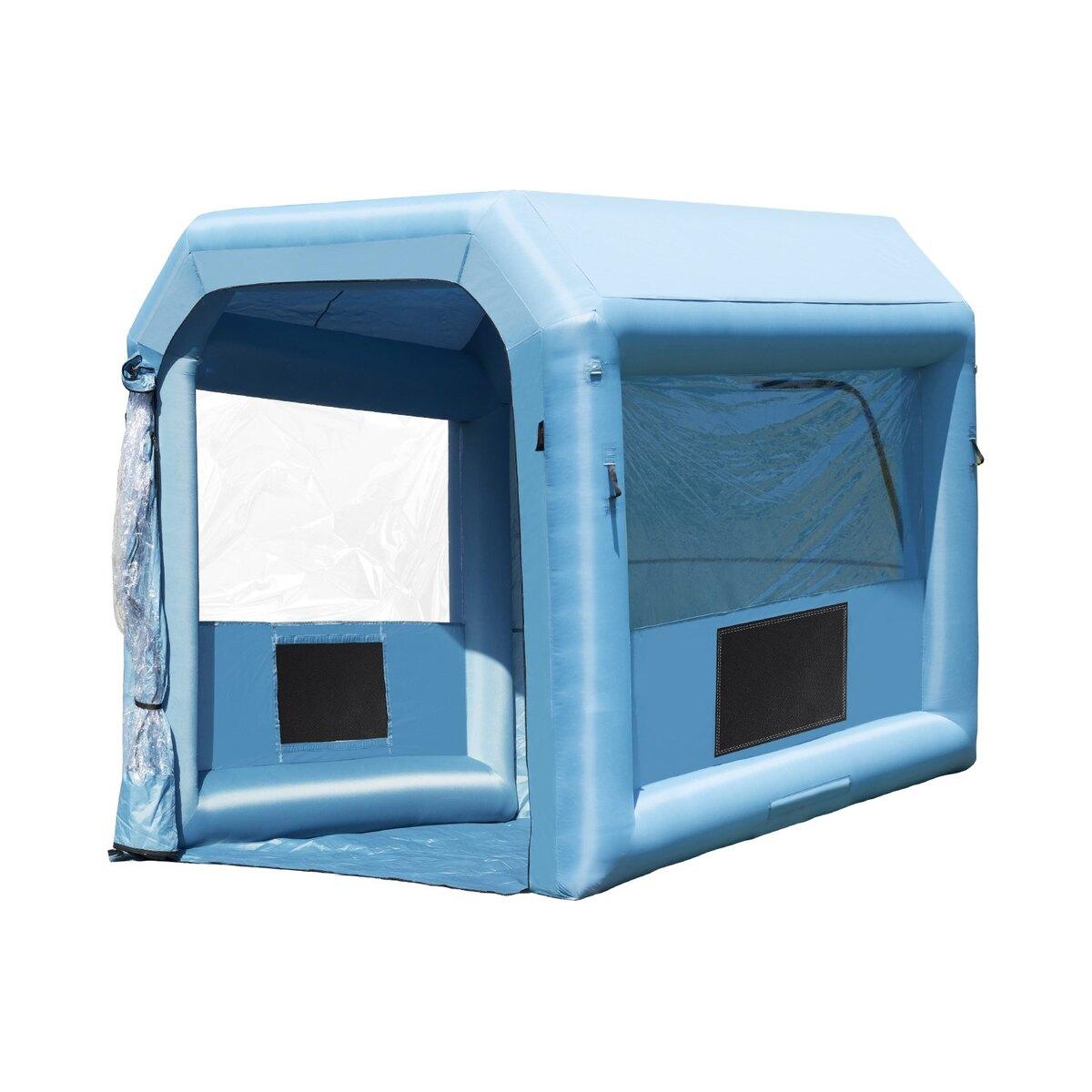 Cabine de Peinture Gonflable, 3 x 2,5 x 2,5 m Cabine de Pulvérisation Gonflable, avec Soufflerie Puissante de 550 W et Système de Filtration d'Air, Cabine de Peinture de Voiture Portable pour
