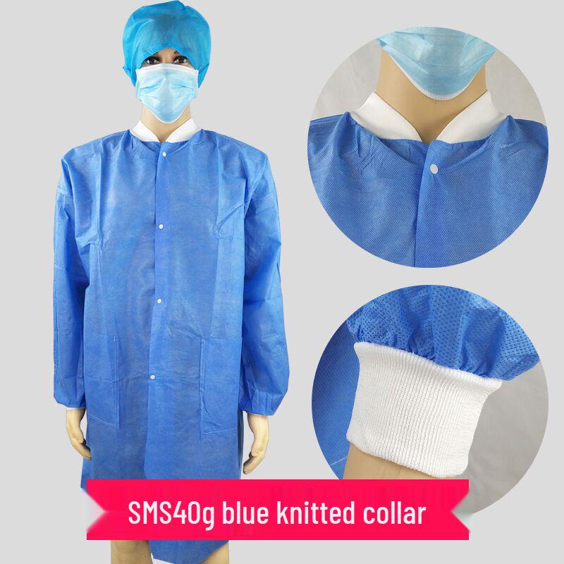 White Disposable Non-woven Lab Coat - Dustproof Isolation Suit for Food, Beauty, and Visitor Safety