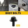 20PC Body Bolts Screws Fastener Fender M6-1.0x 16mm Long- 10mm Hex- 17mm Washer