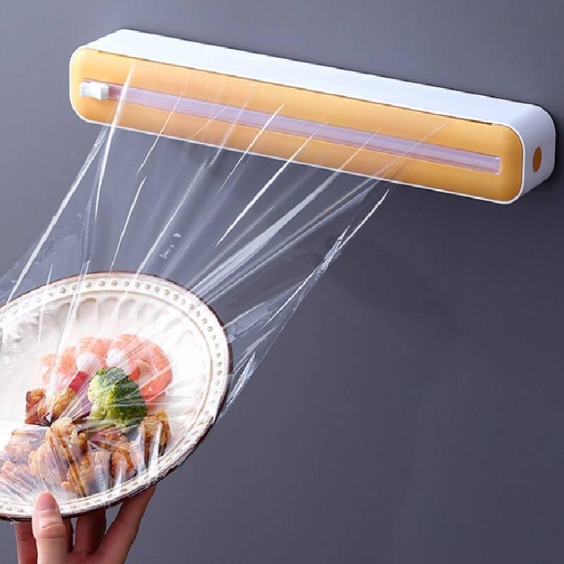 Kitchen Wrap Food Holder Wrap Dispenser Cling Film Dispenser Tin Foil Cutter