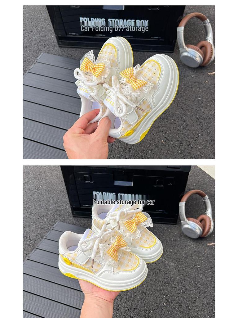 2025 Autumn Girls' Princess Sneakers - Soft Sole White Sports Shoes