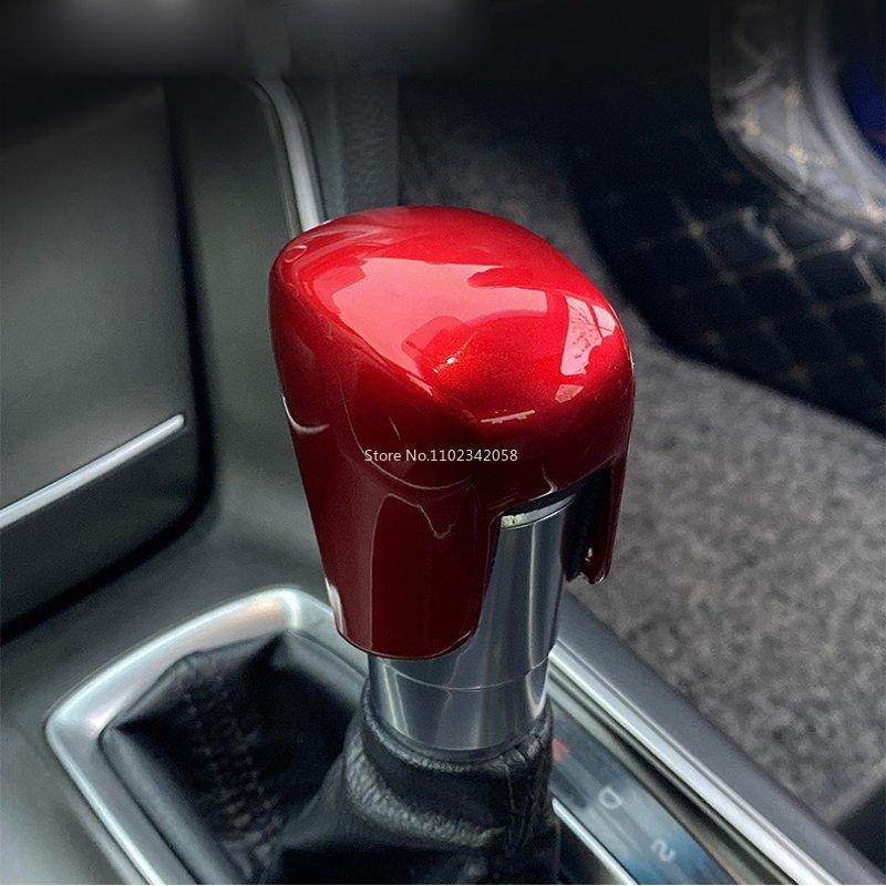For Honda HR-V  HRV Vezel E:HEV    ABS CarbonFiber Car Gear Head Shift Handle Knob Cover Handball Trim Sticker