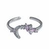Nischendesign Mond Ubimos Schlichtes und modisches offenes Ring-Set Voll von Diamanten Zirkonring