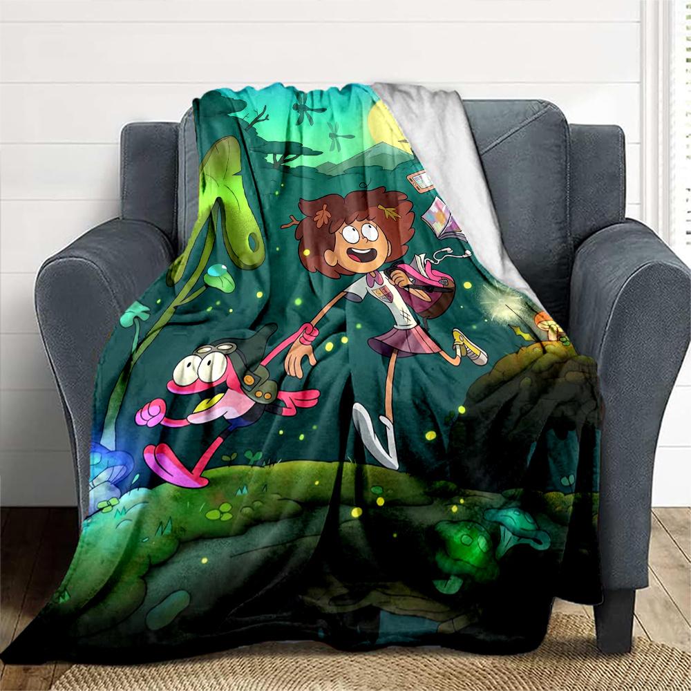 1pc, Amphibia Anne Boonchuy and Sprig Plantar Blanket, Seasonal Home Decorative Throw Blanket, Living Room, Outdoor, Travel, Camping, Car Blankets, Be