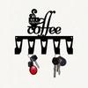 Vintage Coffee Key Holder Metal Wall Art 5 Hooks Coffee Lover Gift Rustic Decor