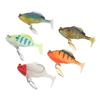 5pcs Soft Fishing Lures for Bass 18g 8cm Paddle Tail Swimbaits with Spinner Artificial Fishing Bait Lifelike Fishing Lures Kit