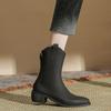 Fashion New British style comfortable boots for women, high heels, autumn and winter thick heels, pointed short boots
