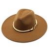 Cappello Stile Britannico 9,5 Cm Ampio Bordo Cappello a Cilindro di Lana da Uomo e Donna Caldo Cappello Jazz Perla