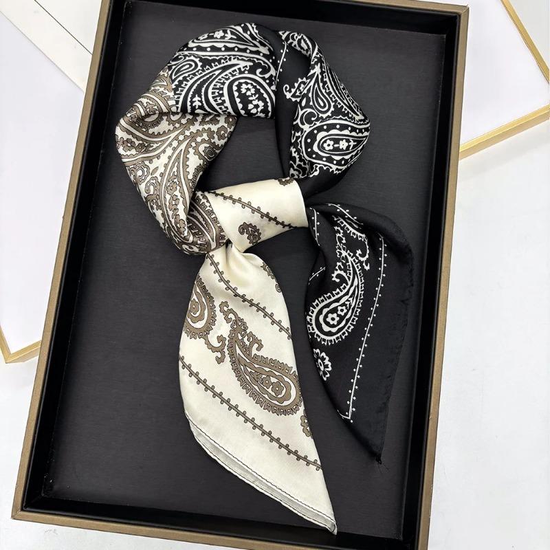 Horse Print Female Silk Neck Scarf Square Hair Scarves Foulard Head Band Shawls Wraps Neckerchief Bandana Women
