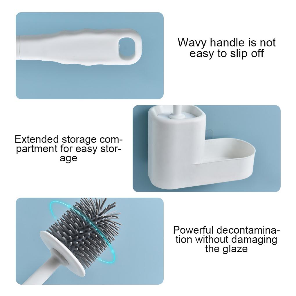 WC-Bürste, Kunststoff-Badezimmerbürsten-Set, Wandgriff, Reinigungswerkzeug mit Halter