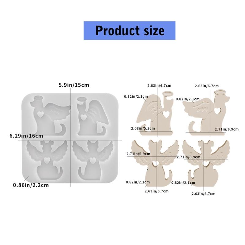 Nonstick Silicone Angel Cats Dog Mold for Crafting Ornament Candle Home Decoration Mould Unique Gift Making Molds
