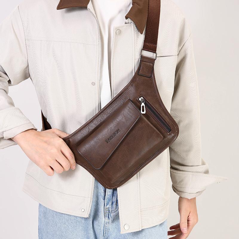 New Men's Vintage Chest Bag Waterproof Large Capacity Crossbody Single Shoulder Bags with Sport Small Messenger Bags