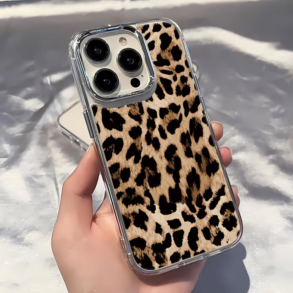 Full Screen Black Leopard Print Phone Case For Iphone 17 Air 16 15 14 Plus 13 12 11 Pro Max X Xr Xs 7 8 Plus Cover Funda Cases
