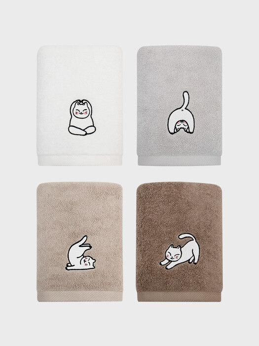Songwol Towel Yoga Cat 150g Hotel Towel (4 Colors) 1 sheet of dark brown