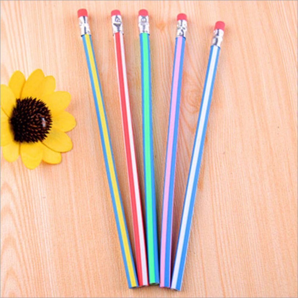 

5/10pcs Candy Color Flexible Bendy Pencils Soft Standard Pencils Pencils Writing Prizes 5PCS