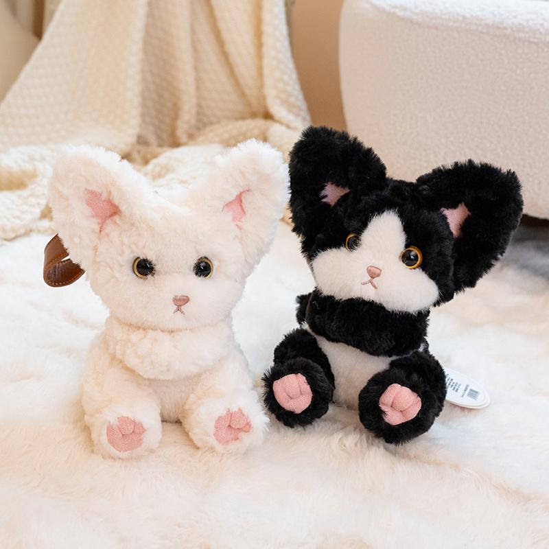 Premium Realistic Fluffy Cat Plush Toy Cartoon Kitten Pendant Stuffed Animal Doll Keychain Bags Hanging Decor Birthday Gift