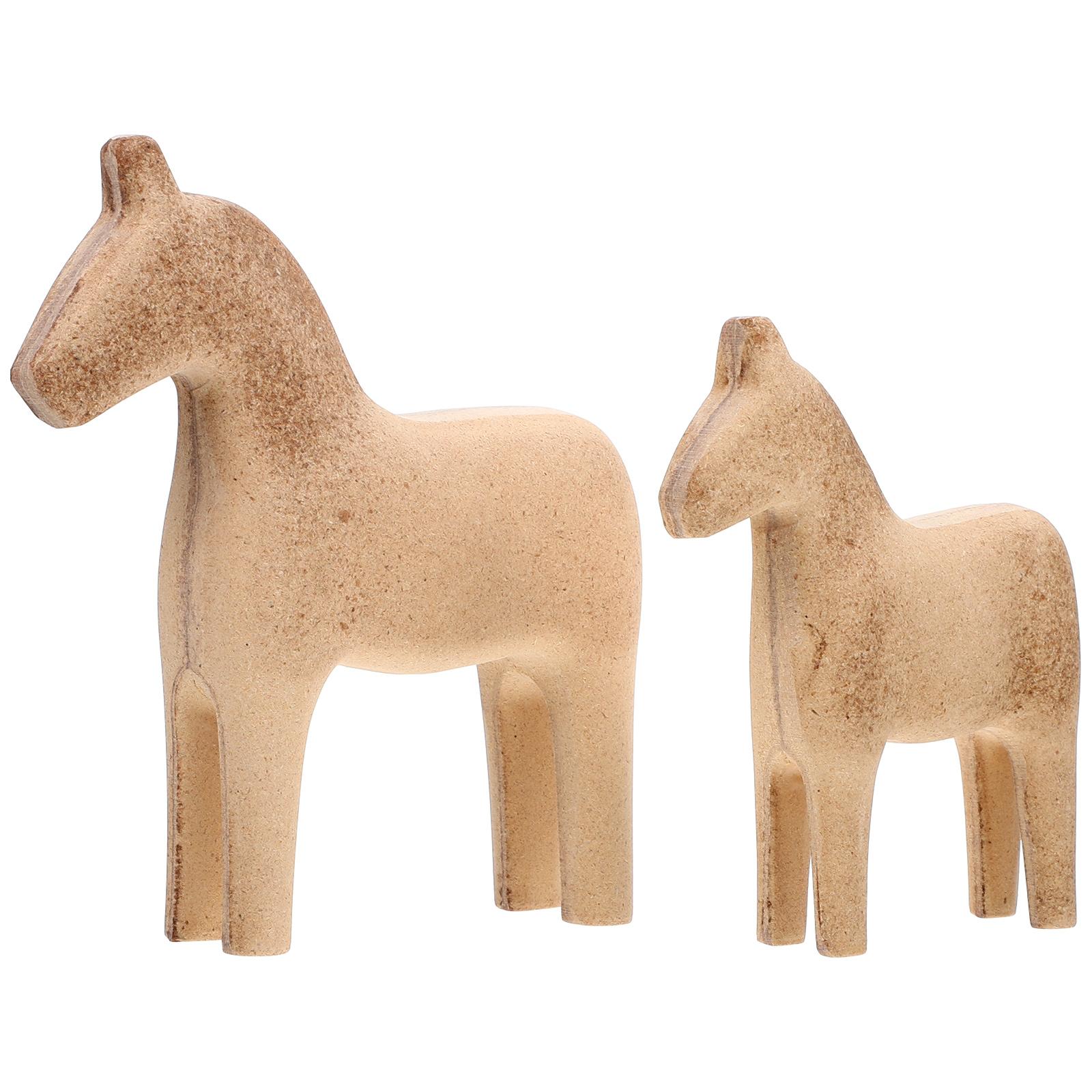 

2 шт. Лошадь Декор для домашнего украшения, изящное украшение, деревянная статуэтка для офиса 24X23X6CM
