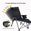 Portable High-Back Folding Outdoor Lounger with Armrests and Added Cotton - Ideal for Camping, Beach, Lunch Breaks, and Sea Dog Relaxation.