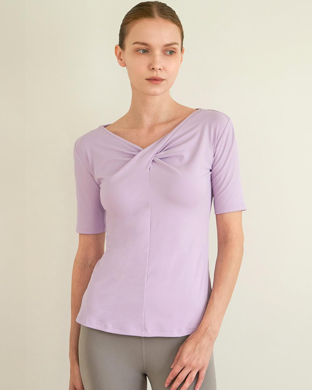 Formative (Fm40222) Neckline Shirred Short Sleeve_Lilac Breeze L