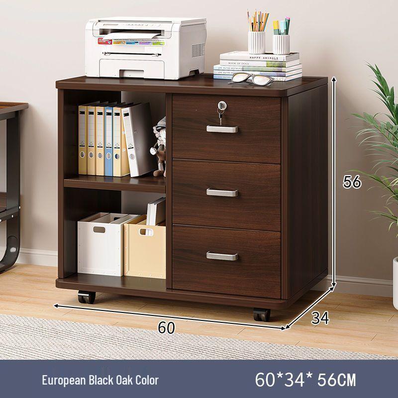 Office Desk with Movable Under-Storage and File Cabinets
