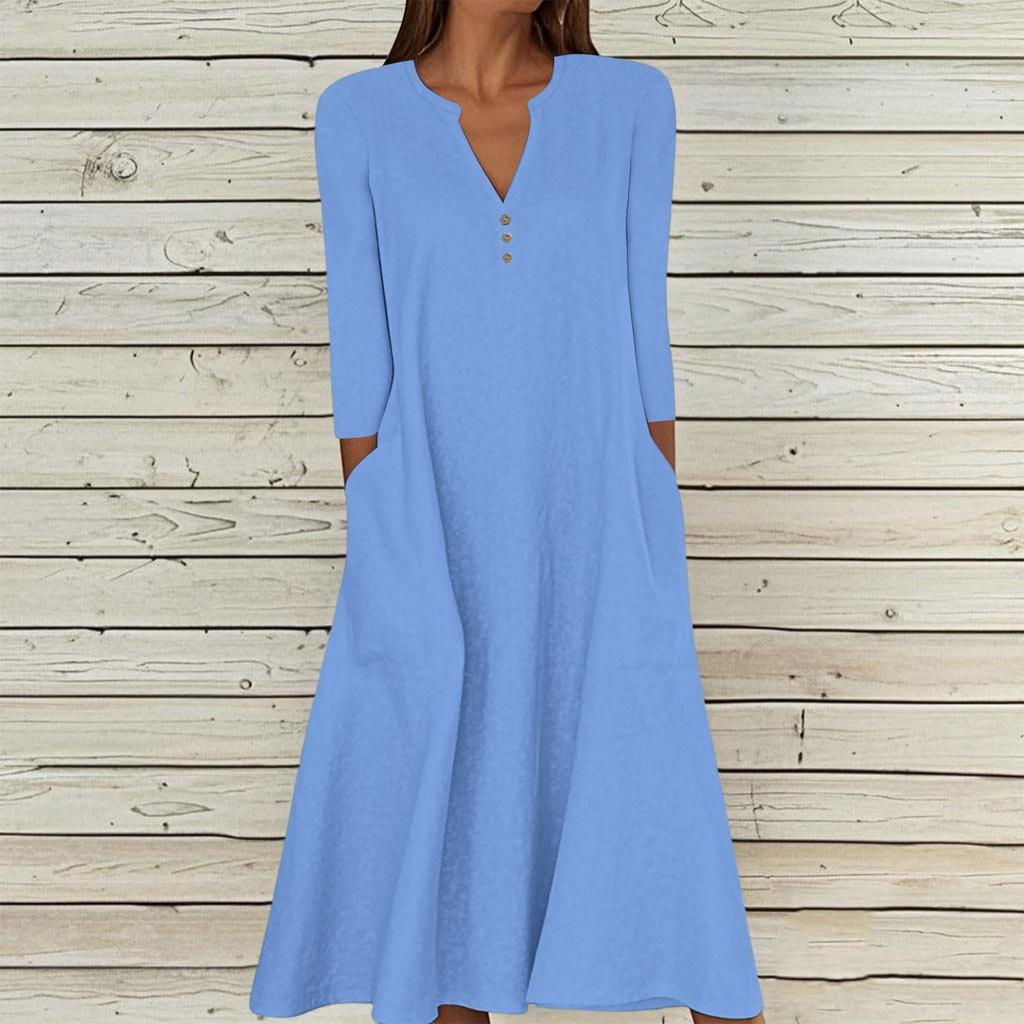 Women's Casual And Fashionable Round-neck  Sleeveless  Mid Length Dress