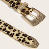 Western Leopard Animal [Lamerry] Belt, Print, Studs, Y2K, Vintage, Punk, Girl, Street, Leather, 108cm, Gold, Men's, Women's