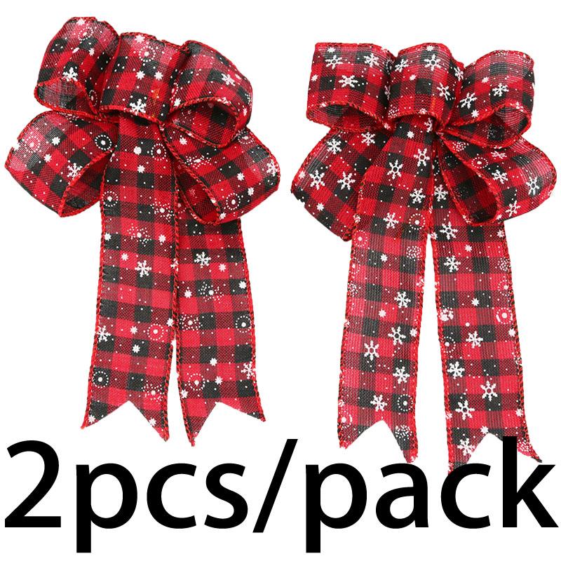 (2-teiliges Set/Packung) 24cm Bandschleife Weihnachtsbaumkranz Dekoration Leinen Schleife DIY Party Basteldekoration
