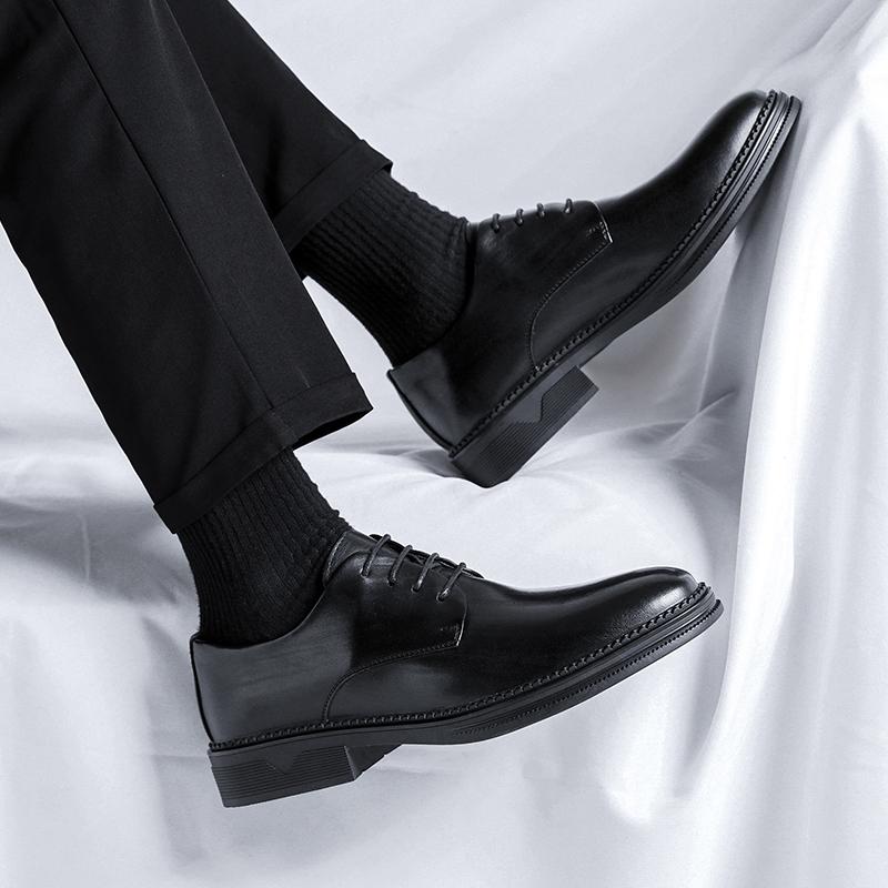 Invisible Inner Heightening Leather Shoes Martin Boots Cotton Business Dress Wedding Groom Chelsea Boots