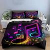 Colorful Musical Note Bedding Bedding Duvet Cover Set Duvet Cover Pillowcases (1 * Duvet Cover 2 * Pillowcases, without duvet insert)
