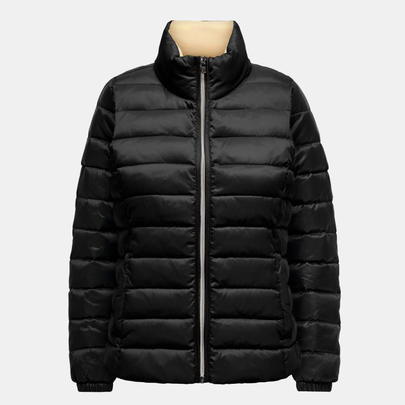 Women's ONLY Long-sleeved Zip-up Puffer Jacket with Stand-up Collar