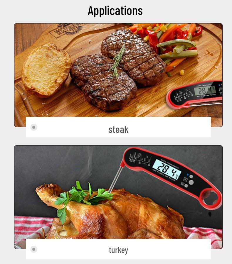 Folding Kitchen Thermometer for Meat, BBQ, and Oven Roasts